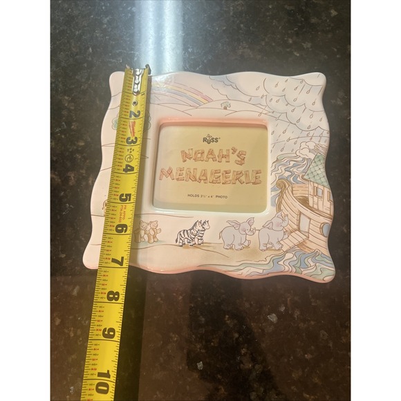 Vintage Russ Noah's Menagerie Picture Frame Baby Nursery 3.5x4  Bible‎ Animal - Picture 5 of 6